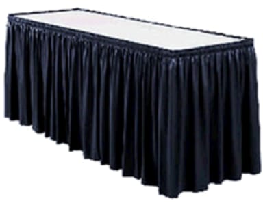 Snap Drape #100-I Black Wyndham Shirred Pleat 21.5 Ft. Table Skirt