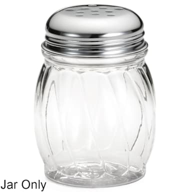 TableCraft P260J Clear 6 Oz. Swirl Cheese Shaker Jar without Lid