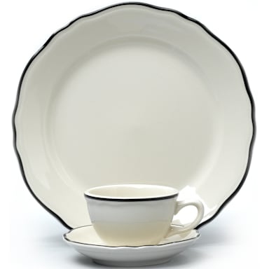 Homer Laughlin 533847 Styleline Black Carolyn 12.25 Oz Bowl