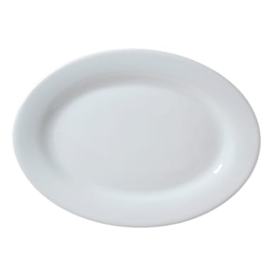 Vertex® ARG-28 Argyle 15.5" White Rolled Edge Platter