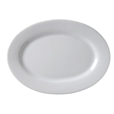 Vertex® ARG-29 Argyle 18" White Rolled Edge Platter