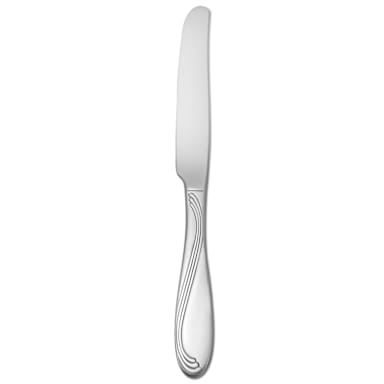 1880 Hospitality 2201KPVF Scroll S/S 9" 1-Piece Dinner Knife - Dozen