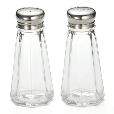TableCraft 156S&P 3 Oz. Glass Salt & Pepper Shakers - Dozen