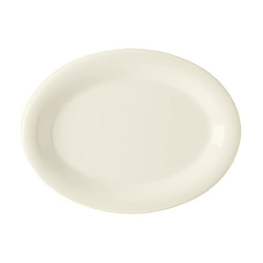 G.E.T. OP-120-DI Diamond Ivory 12 x 9" Oval Platter - Dozen