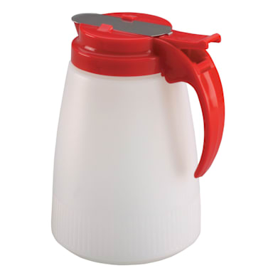 Traex 632-02 Polyethylene 32 Ounce Syrup Server with Red Lid