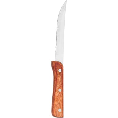 Walco 950527 Pointed Tip Steak Knife with Brown Pakka Handle - Dozen
