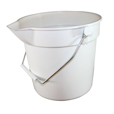 Hospeco Brands Group 10 Qt. White Deluxe Heavy-Duty Bucket