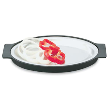 Vollrath® 81170 Oval S/S Sizzling Platter with Black Underliner