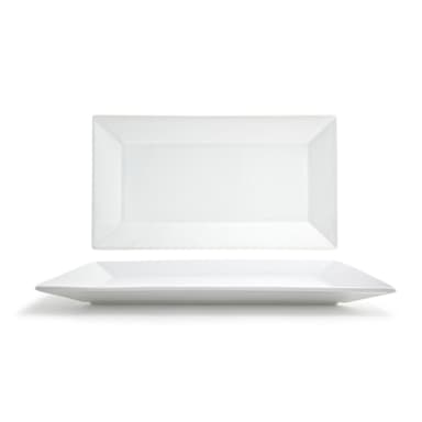FOH SPT000WHP10 Kyoto 18" x 10" White Platter - 2 / CS