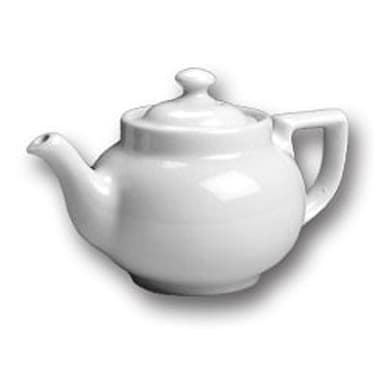 Hall China 21-WH White 10 Oz. Boston Teapot with Knob Cover