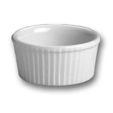 Hall® China 835-WH White 4.5 Oz. Round Fluted Ramekin
