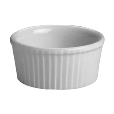 Hall® China 834 1/2-WH White 4 Oz. Fluted Ramekin