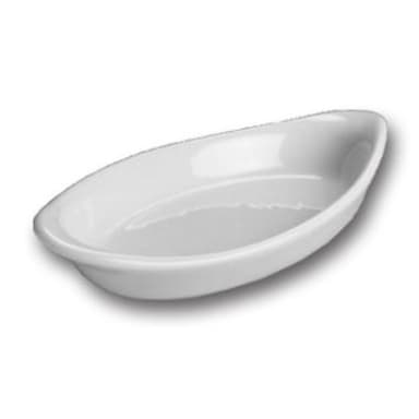 Hall China 521-WH White 10 Oz. Oval Rarebit / Au Gratin Dish