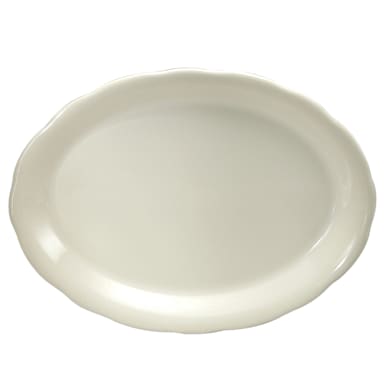 1880 Hospitality F1560000330 Caprice Cream White Oval 7.9 In. Platter - 36/CS