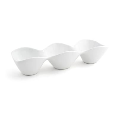 FOH BBO021WHP22 White 3-Section Pod Server - 6 / CS