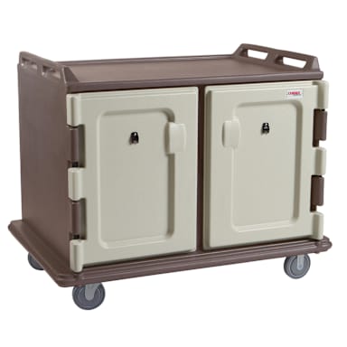Cambro MDC1418S20194 Granite Sand 2-Comp. 20 Tray Meal Delivery Cart