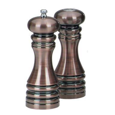 Chef Specialties 90070 7" Burnished Pepper Mill / Salt Shaker Set
