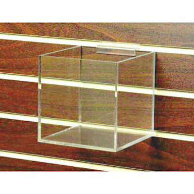 Darling Foodservice Acrylic 6" 5-Sided Cube for Slatwall