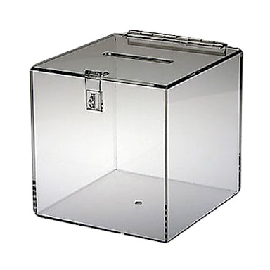 Clear Solutions 8760 Acrylic Donation / Suggestion Box with Clasp
