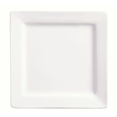 Libbey - Formerly World Tableware SL-6 Slate Bright White 6-1/4" Square Plate