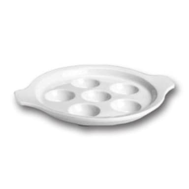 HallĀ® China 11470AWHA White 8-3/8" Escargot Plate