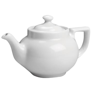 Hall China 22-WH White 16 oz Boston Teapot with Knob Cover