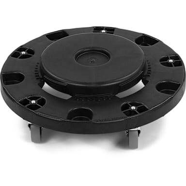 Carlisle 3691103 Bronco Black Standard Round Container Dolly