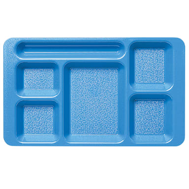 Cambro 1596CW168 Camwear Blue 9 x 15" Tray with 6 Comp.