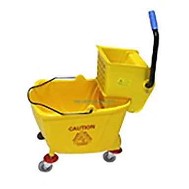 Darling Foodservice Yellow 36 Qt. Mop Bucket with Wringer