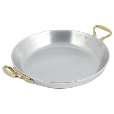 Bon Chef 5100 PEWTER Aluminum 84 Oz. Paella Dish w/ Brass Handles