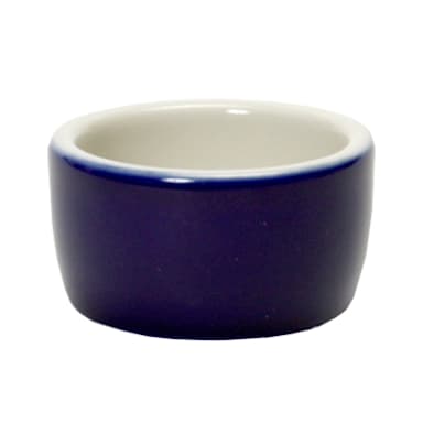Tuxton B2X-0203 2 Oz. Cobalt/Eggshell Smooth Pipkin Ramekin