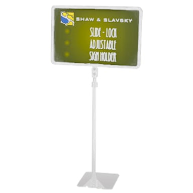 Shaw & Slavsky RA7X11-1224W White Flat Stem Adjustable Sign Holder