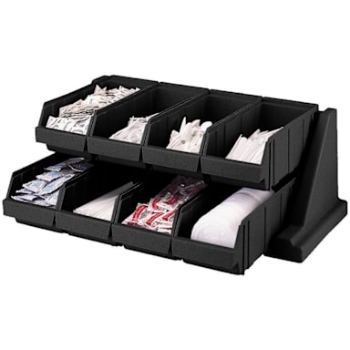 Cambro 8RS8110 Versa Black 8-Bin Organizer Rack