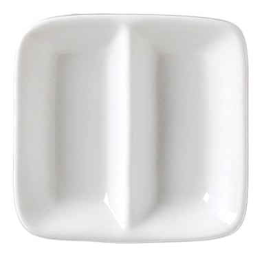 Vertex® China RB-DS Rubicon Square Divided Sauce Dish