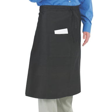 Chef Revival® 607BA-BK Black Bistro Apron with One Side Pocket