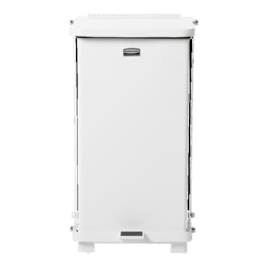 Rubbermaid FGST12EPLWH Defenders Square White 12 Gallon Waste Can