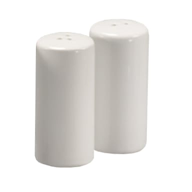 American Metalcraft CSPR1 Round White Ceramic Salt / Pepper Shaker Set