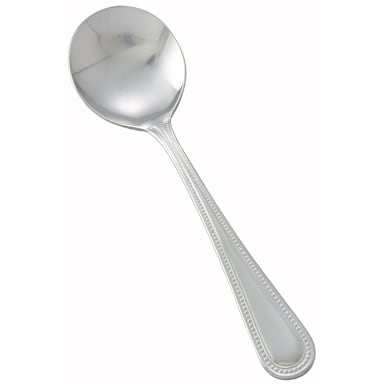 Darling Foodservice Bella Mirror Finish 6-1/8" S/S Bouillon Spoon - Dozen