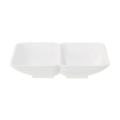 G.E.T. 037-W Water Lily White Melamine 2 Compartment Dish