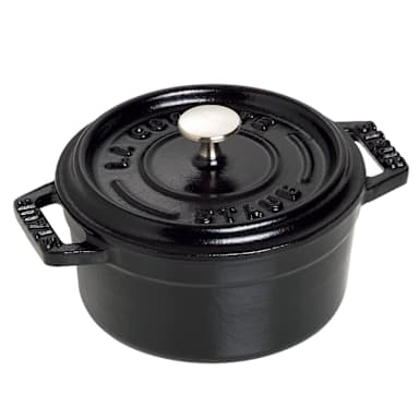 Staub USA 1101025 Black Matte Cast Iron 0.25 Qt Mini Round Cocotte