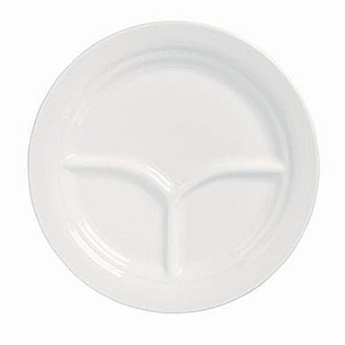 Libbey - Formerly Syracuse China 950093763 Flint 3-Compartment Plate