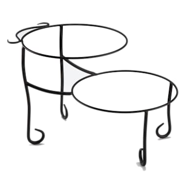 American Metalcraft TLSP1219 12 x 19 Ironworks Black Iron 2-Tier Stand