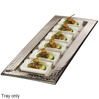 American Metalcraft HMRT247 Rectangular Hammered S/S 23.75 In. Tray