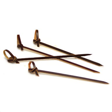 Darling Foodservice Red Knotted 4-1/2" Bamboo Pick