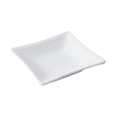 Bon Chef 9920 WHITE Sandstone 6" Square Footed Ribbed Platter