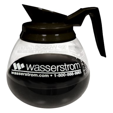 Bloomfield 4H-REG15387BL24 Black 64 Oz. Glass Pot w/ Wasserstrom Logo