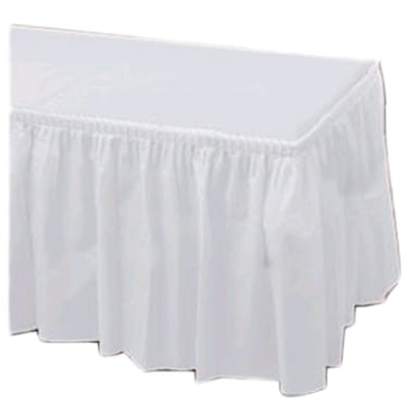 Hoffmaster 110010 29" x 14' White Plastic Table Skirt - 6 / CS
