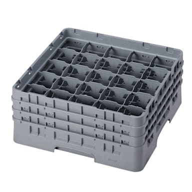 Cambro 25S638151 Camrack Soft Gray Full Size 25 Compartment Glass Rack