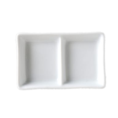 Vertex® China AV-D2 Ventana 2-Compartment Sauce Dish - Dozen