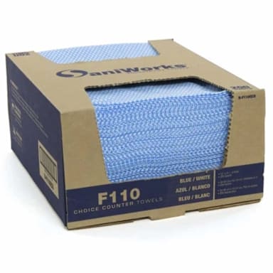 Darling Foodservice Blue 13 x 20" Wiper With Blue Stripe